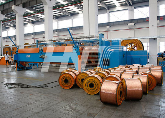 Bare Al/Cu Wire Rigid Stranding Machine Dual Wheel Capstan 6B - 36B Stranding Cage